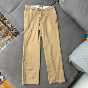 Peter Millar Chino Pants 34X31 Khaki 100% Pima Cotton Classic Fit Distressed